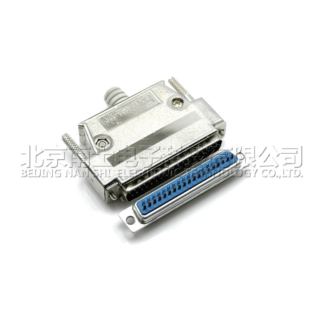 精工南士DB50公头母头3排50针焊线插头HDB50孔接头连接器金属外壳