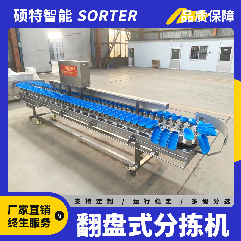 鸡爪鸡腿重量分选机 白条鸡料盒式分级机 龙虾鱼块称重等级分拣机