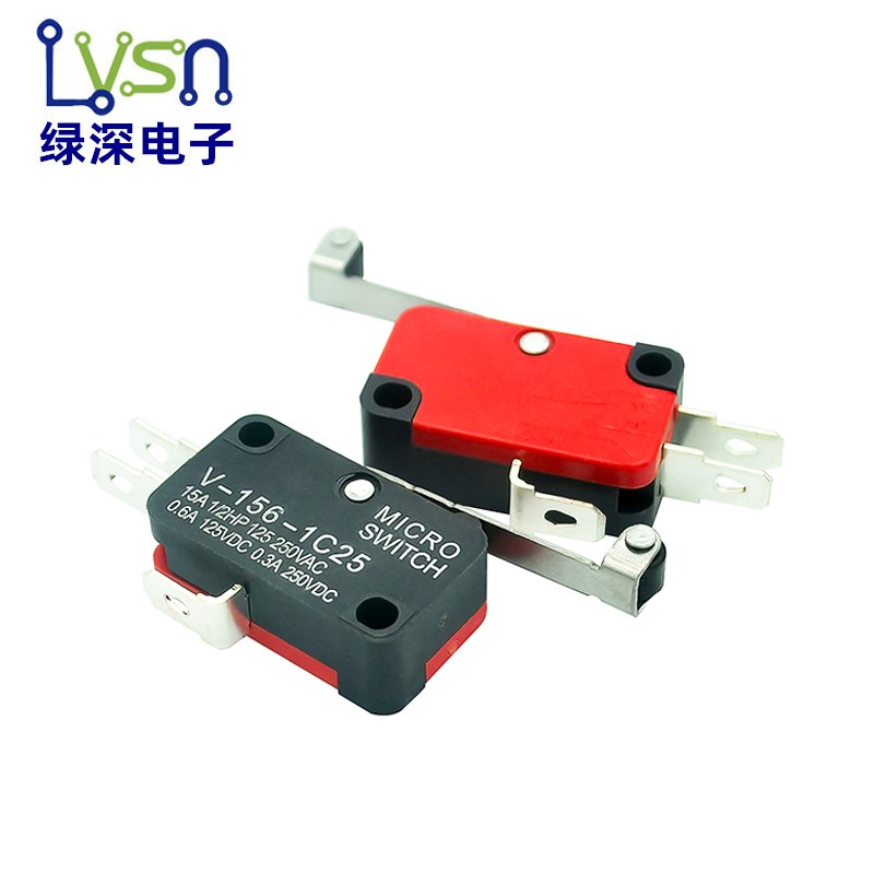 V-156-1C25 带长轮微动开关 小行程限位微动开关  银点 绿深