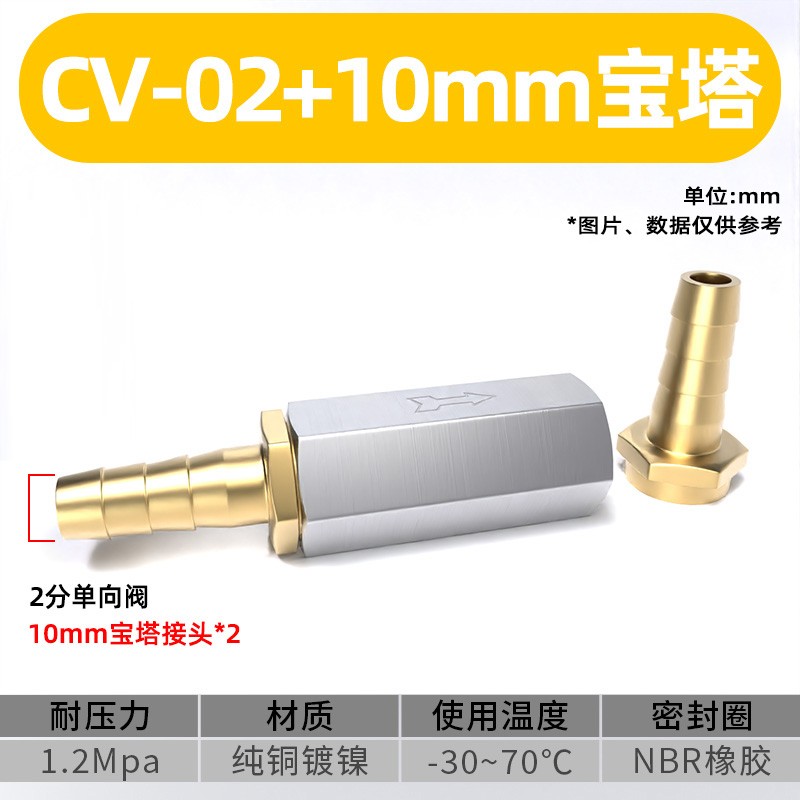 单向阀气动止回阀空气泵空压机止逆阀气体排气阀CV-01/02/03/04分