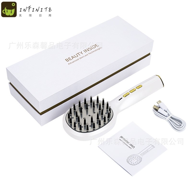 激光护发红蓝光头部按摩器微电流头皮电动生发梳光疗多功能按摩仪