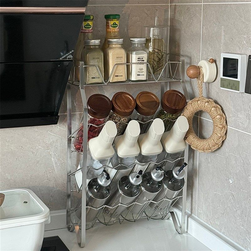 不锈钢厨房调料置物架免安装台面多功能油盐酱醋瓶罐调料收纳架子,搬运/仓储/物流设备,机械式停车设备（立体停车库）,淘宝优惠券,粉丝福利购,淘宝优惠卷