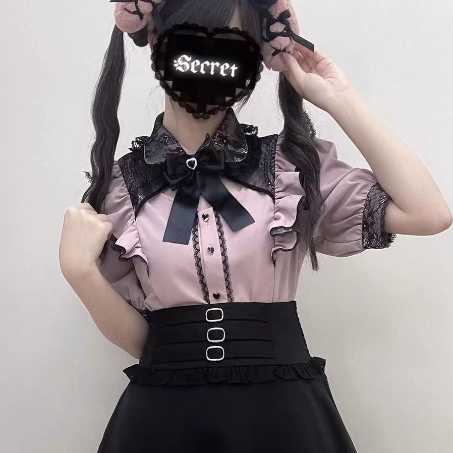 日系量产型短袖衬衫日系上衣夏