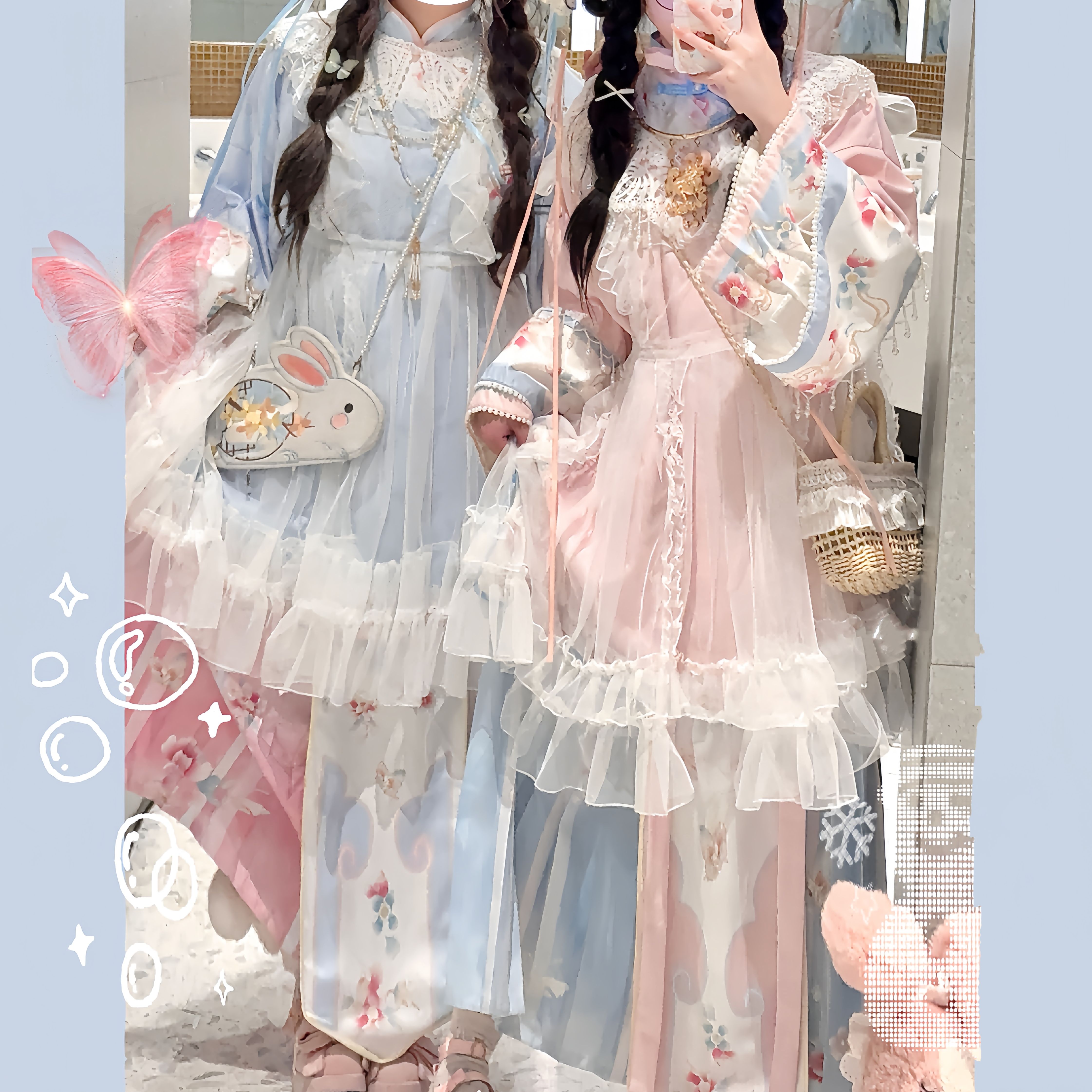 汉洋折衷汉服套装清汉女罩裙套装
