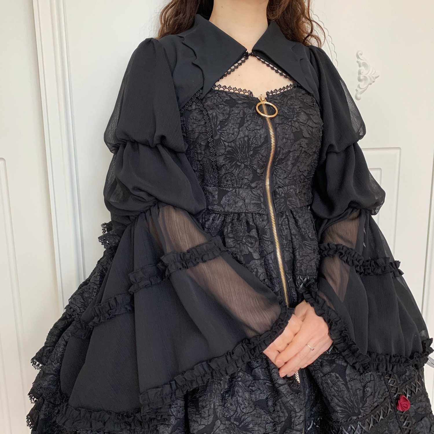 Lolita外搭坎肩半截衬衫暗黑哥特