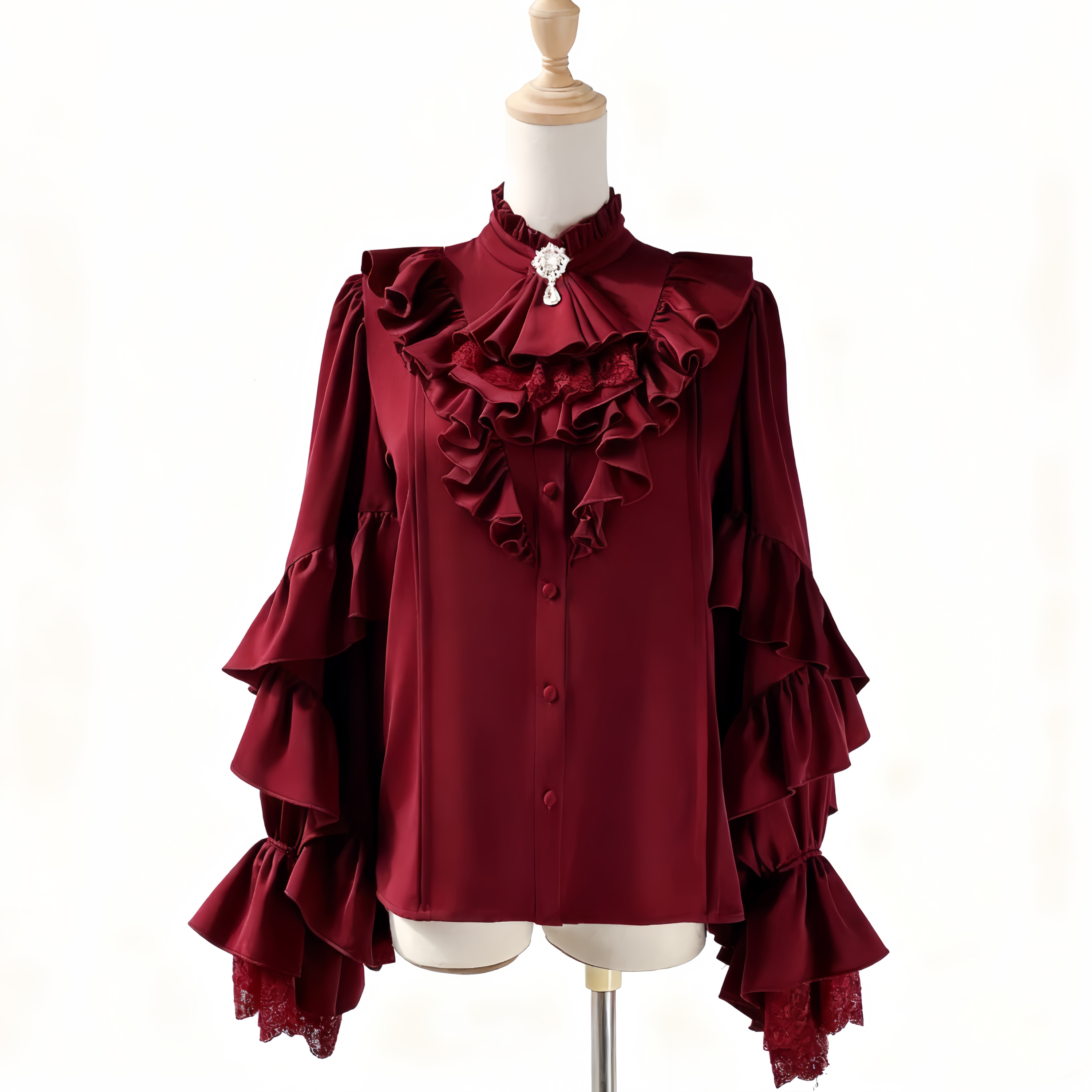 中世纪红色哥特lolita内搭王子装