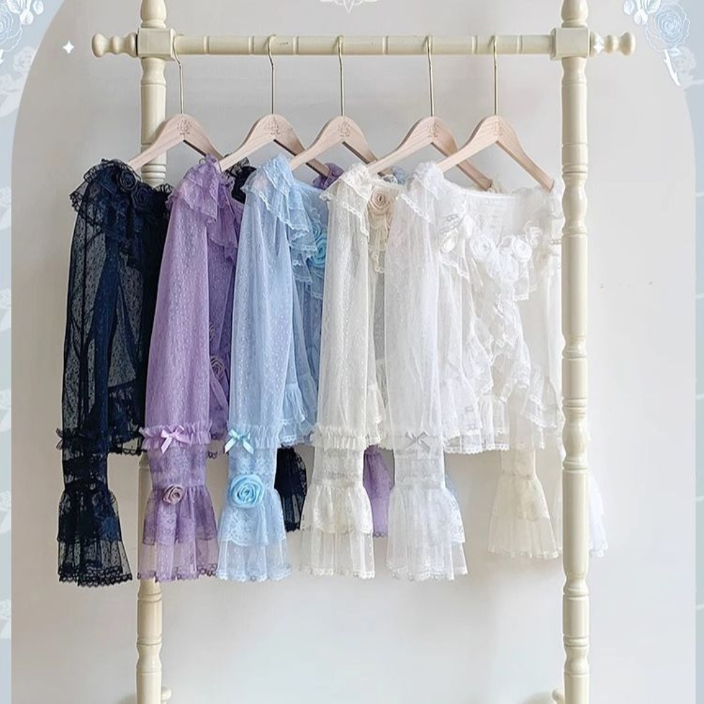 点纱荷叶边开衫防晒外搭洛丽塔夏