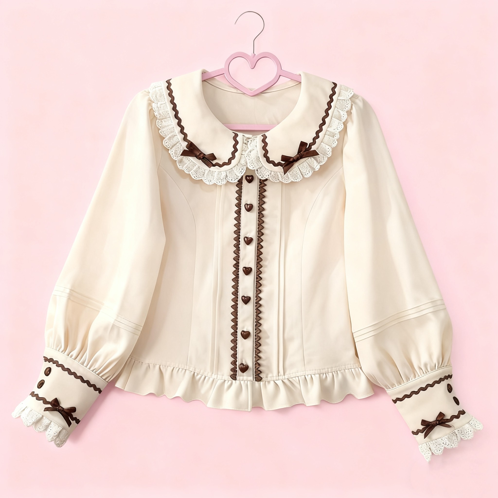 lolita内搭衬衫女上衣长袖秋冬公主洋装甜美可爱洛丽塔娃娃领打底