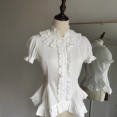 古典修身显瘦哥特Lolita内搭衬衫