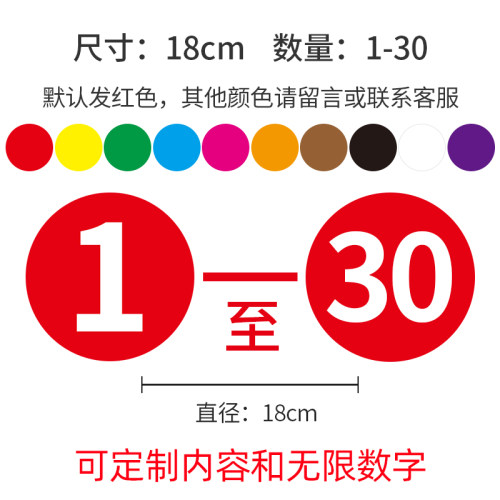 防水不干胶数字贴纸 号码贴编号贴选手参赛号尺码标签印刷等