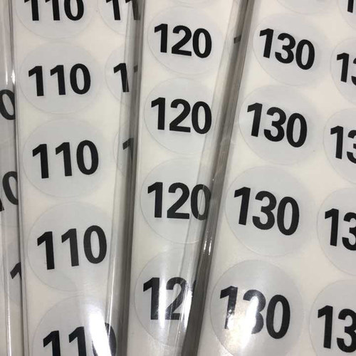 大号尺码标签 圆形号码贴服装码子贴数字标不干胶签3CMXS-9XL现货