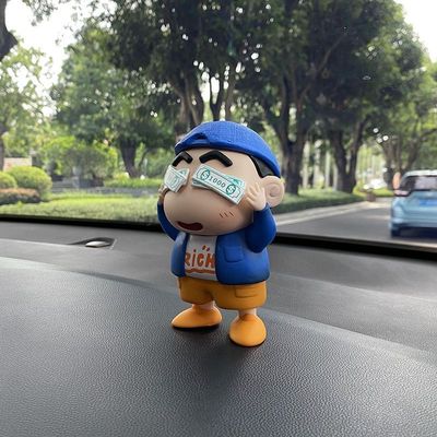 土豪蜡笔小新车载公仔暴富樱桃小丸子可爱动漫潮玩桌面摆件礼物