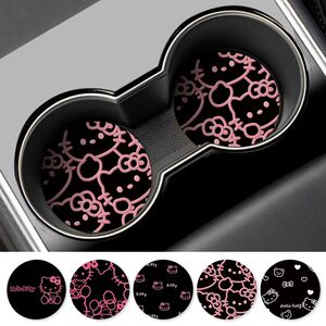 立体Kitty车载杯垫汽车好物创意水杯垫车内装饰品防滑置物垫通用