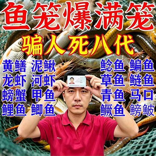 当晚爆满笼】鱼笼专用饵料渔网虾