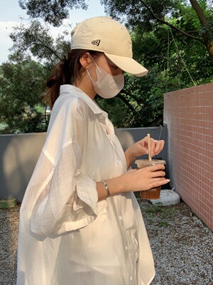 白色防晒衬衫宽松韩版慵懒风通勤