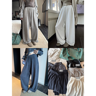 春秋新款 新面料带有特殊柔软感宽松休闲阔腿裤 肌理感糯糯裤 清仓