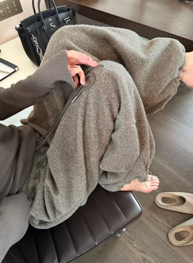 LIL CHER 暖欧包绵绵软软慵懒高克重羊毛圈圈纱懒懒裤休闲裤秋冬