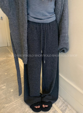 LIL CHER 暖糯云绒*磨毛舒适松弛感休闲长裤百搭抽绳韩版垂感直筒