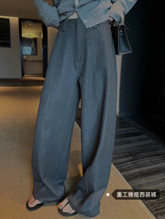 休闲裤 LIL 高腰显瘦阔腿裤 裤 女慵懒 CHER重工有份量雅痞时髦精西装