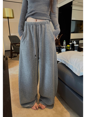 LIL CHER 店主力推芝士奶盖桑蚕丝绵羊毛松弛淡然慵懒懒裤秋冬季