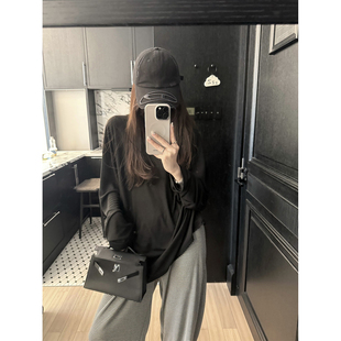 CHER水肌面膜T恤80%天丝柔软圆领宽松显瘦防晒长袖 LIL 上衣女春夏