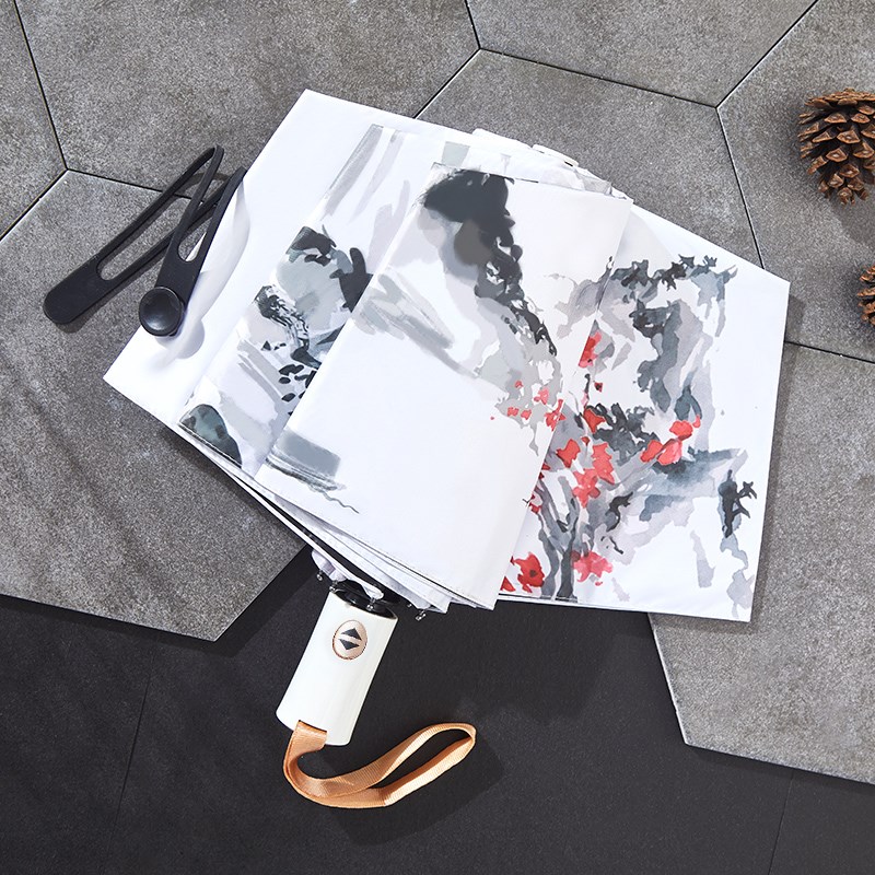 伞晴雨两用女高颜值自动男生国y风雨伞古风轻巧结实抗风折叠伞手