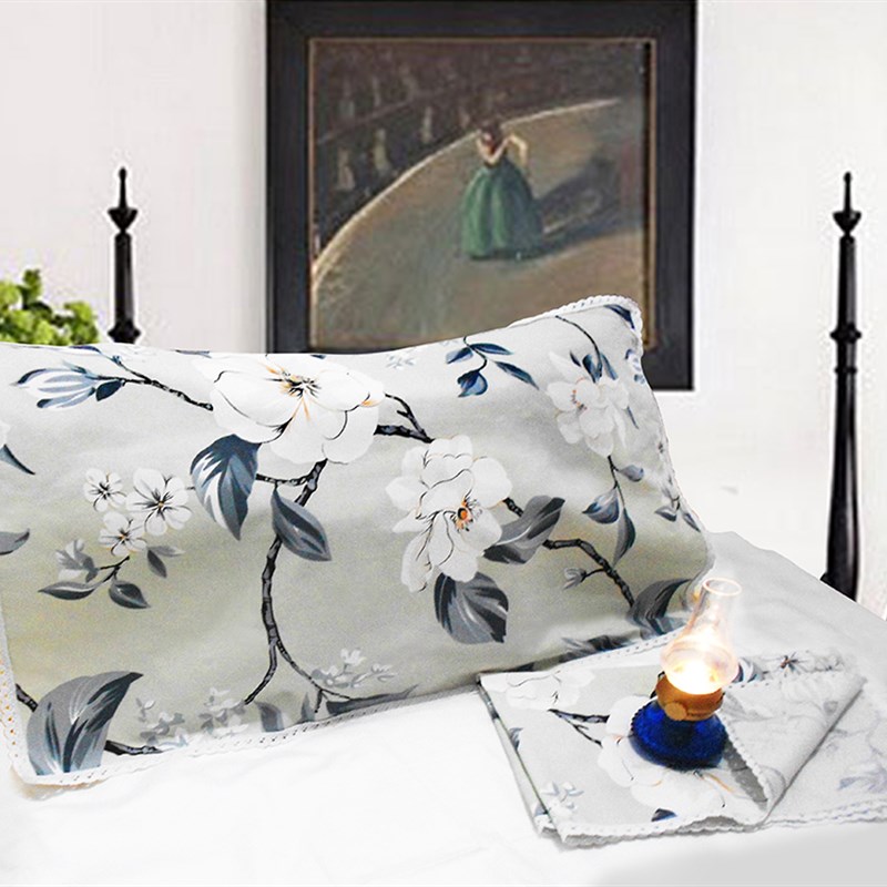 纯棉老粗布花边枕巾学生r全棉小帆布夏凉布枕头巾成人情侣单人枕