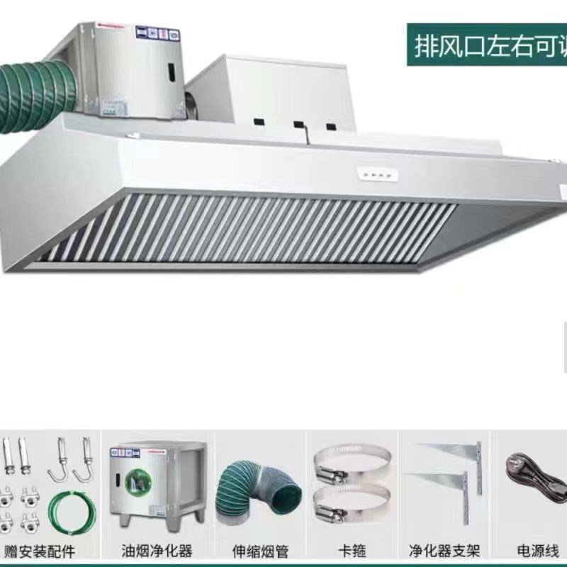 油烟净化器一体机商用排烟罩饭店抽厨房小L型环保农村商用土灶