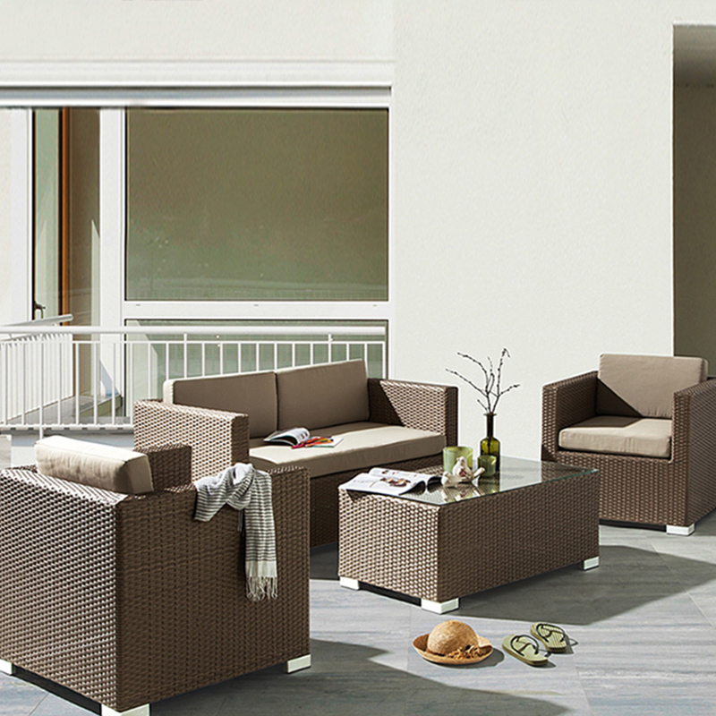户外藤编阳台藤椅花园庭院防水防晒藤制家具现代客酒店室内藤沙发