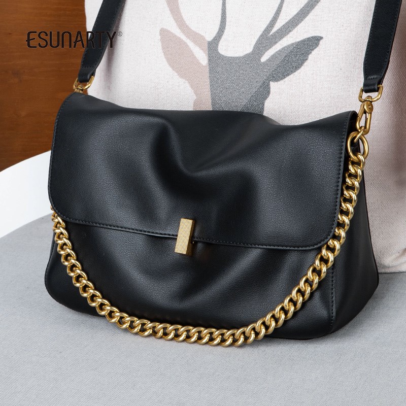 女士包包2024新款真皮女包时尚小众链条包女大容量V通勤斜挎单肩