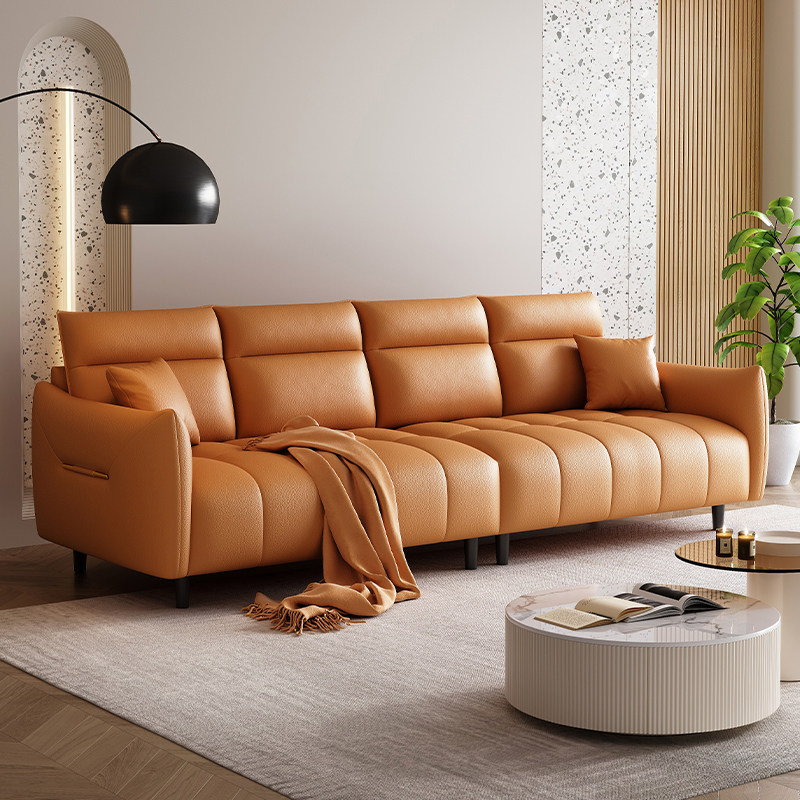 意式极简奶油风小户型客厅猫抓皮沙发高脚防污耐刮三四人直排新款,住宅家具,布艺沙发,淘宝优惠券,粉丝福利购,淘宝优惠卷