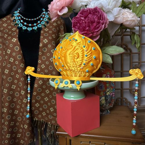 时春居汉服配饰头饰发饰3打印发冠供养人项链《回鹘公主》