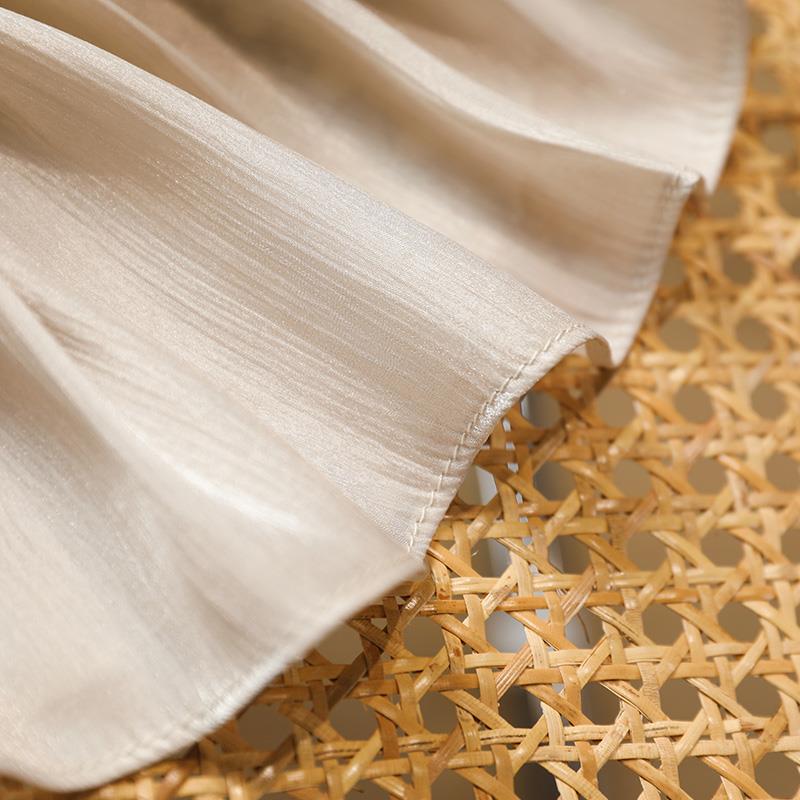 夏季米白大色流光纱半身裙女中长款20GUK2质4新款气码雪纺个小子