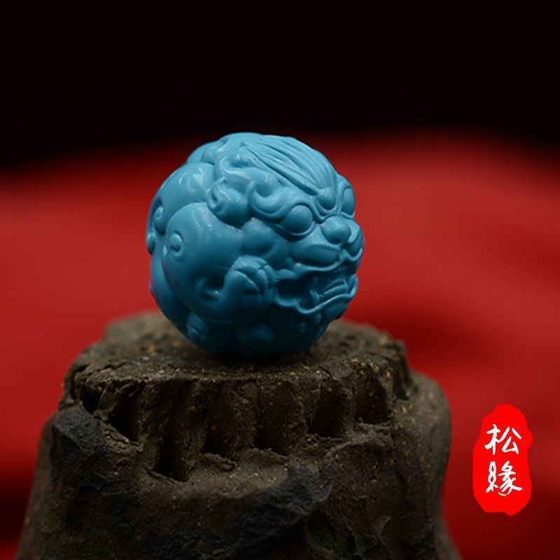 优化绿松石貔貅配珠雕刻件t配饰单珠顶珠108手串文玩配件三通隔珠
