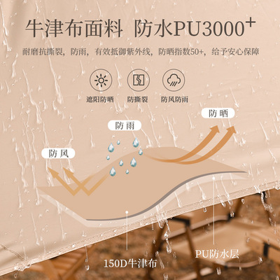 新款天幕户外露营帐篷超轻超大野营遮阳棚凉棚可携式防雨野餐自驾
