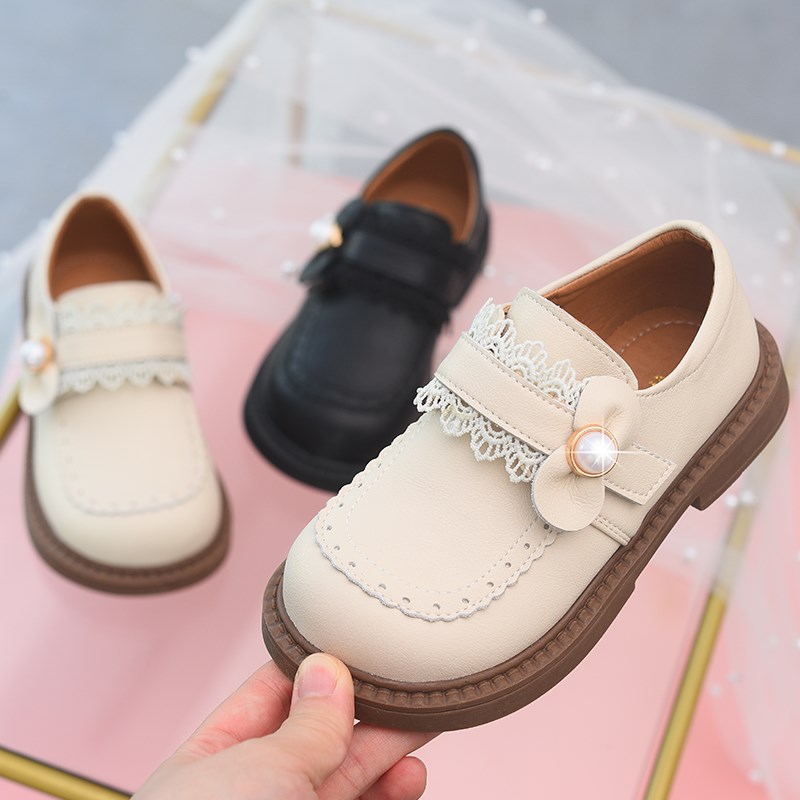 女童小皮鞋儿童鞋子2025春季新款真皮公主鞋宝宝软底英伦黑色单鞋