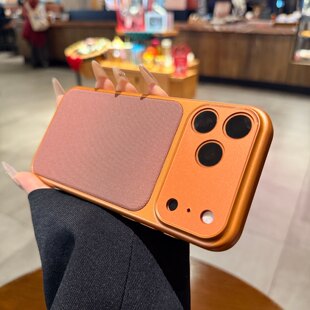 官方织物编织纹内置磁吸适用苹果17promax手机壳iphone16pro新款橙色Air秒变大视窗15全包镜头膜13高级感12硬