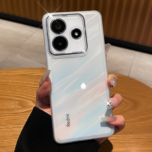 适用红米Note14磁吸支架手机壳note14pro全包简约纯色透明新款note14pro+自带镜头膜防摔软壳超薄高级感男女