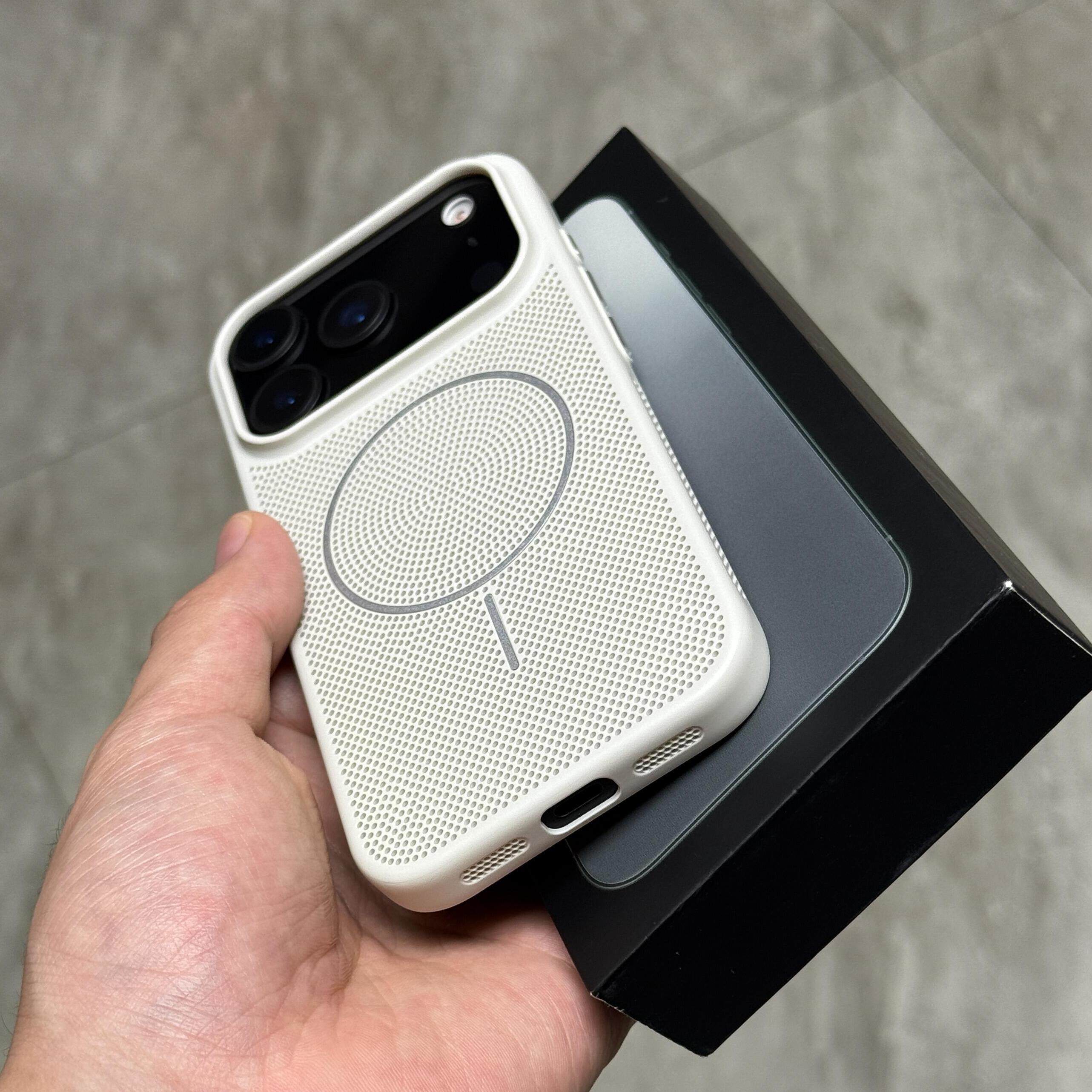 高颜值散热透气细圈磁吸适用苹果17promax手机壳17air新款iphone16pro超薄磨砂15全包14plus防摔13硬12男女