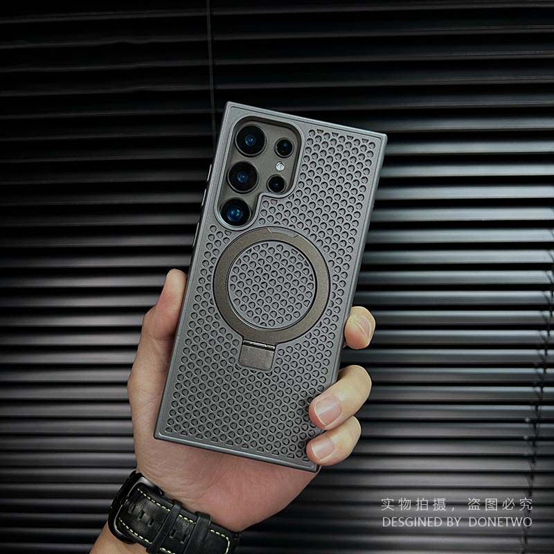 磁吸肤感蜂窝散热支架适用三星s24ultra手机壳s23ultra新款s22U高级感3星galaxyS24+小众s23FE创意简约外壳男
