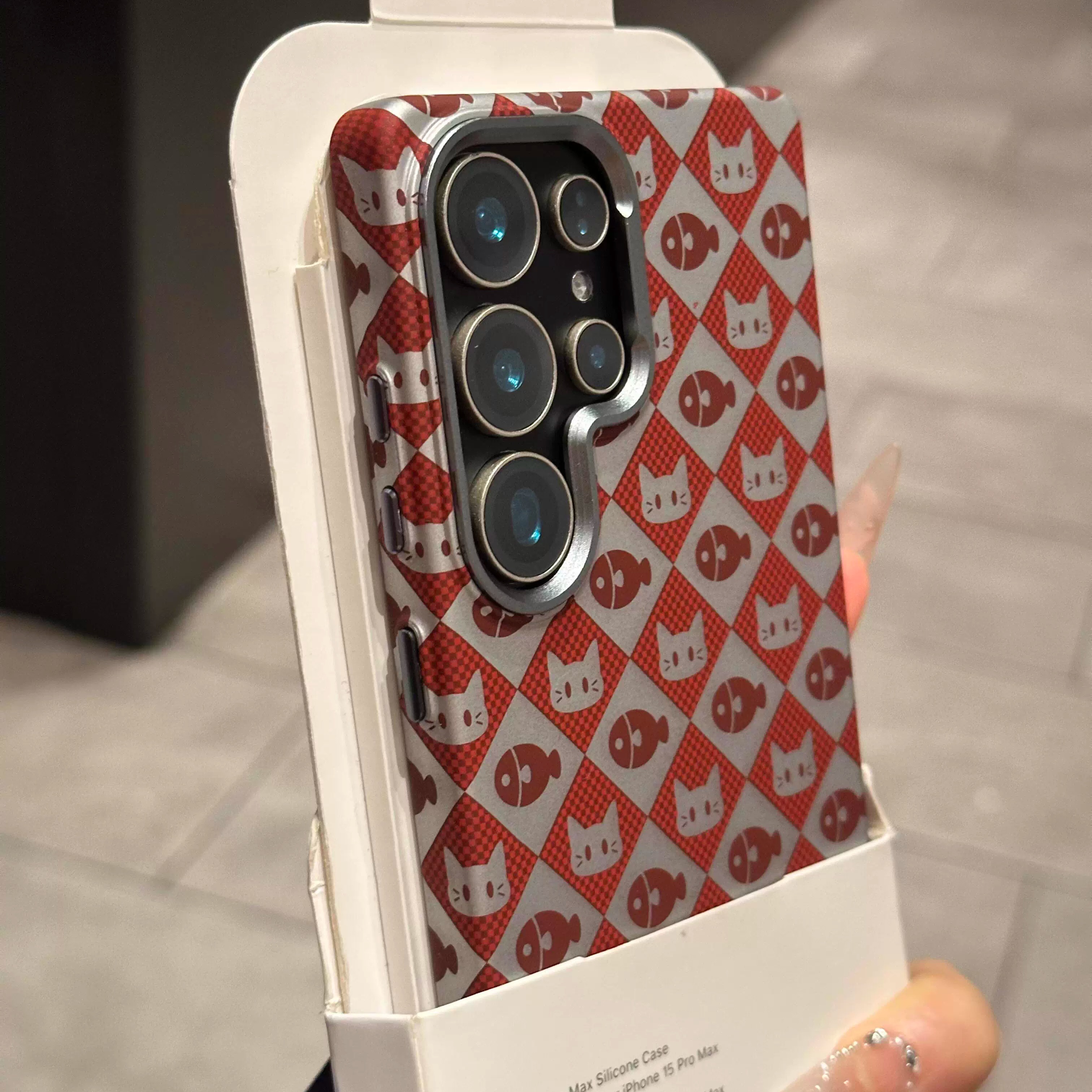 可爱猫多鱼适用Galaxy三星S24ultra手机壳新款3星S25ultra金属镜框s25u设计感小众磨砂亚克力情侣高级轻奢套