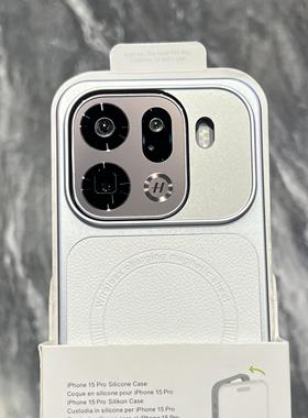 高级感白色荔枝纹磁吸适用oppofindx9pro手机壳x8ultra电镀硬壳vivox300pro素皮拼接X200新款简约iQ0015一加