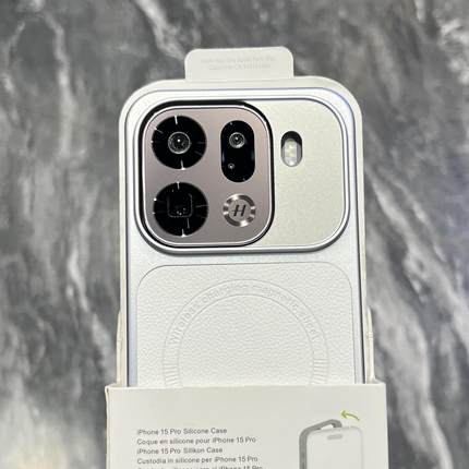 高级感白色荔枝纹磁吸适用oppofindx9pro手机壳x8ultra电镀硬壳vivox300pro素皮拼接X200新款简约iQ0015一加