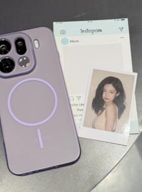 冰雾软壳全包适用oppofindx9pro手机壳细圈磁吸x8ultra肤感x8s+高级感x7/6透紫reno15/14pro硅胶超薄防摔情侣