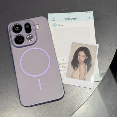 冰雾软壳全包适用oppofindx9pro手机壳细圈磁吸x8ultra肤感x8s+高级感x7/6透紫reno15/14pro硅胶超薄防摔情侣