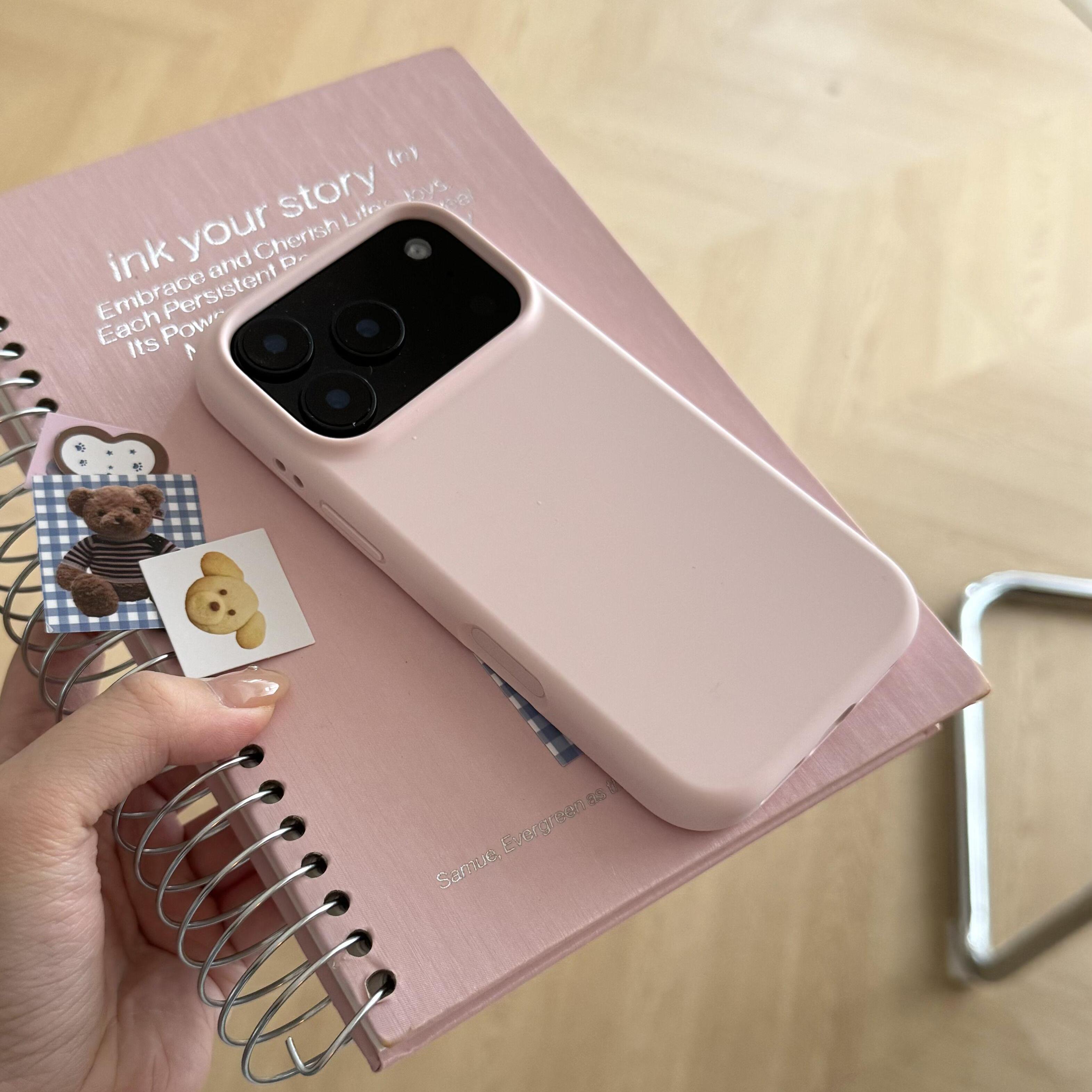 软糯樱花粉液态硅胶耐脏手机壳