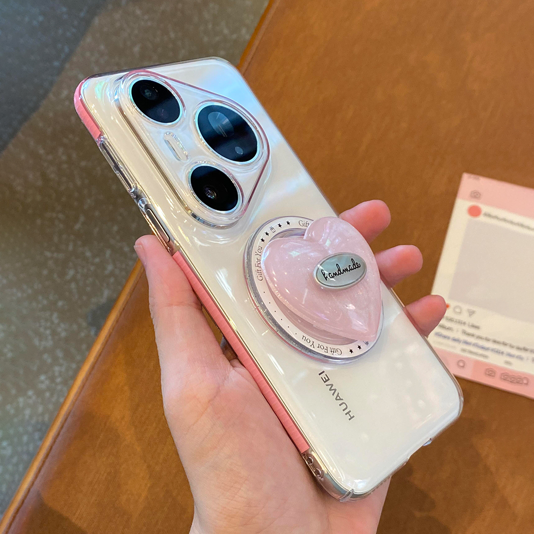 高级感磁吸透明精孔镜头手机壳