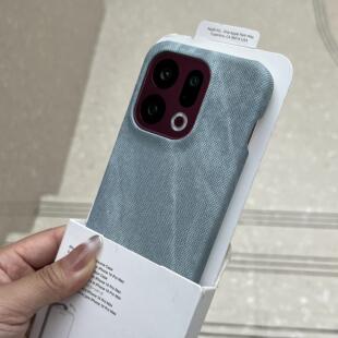 港风复古牛仔布适用oppofindx9pro手机壳X8s+新款半包无边框x7ultra防摔reno14高级感x200小众iQOO15一加简约