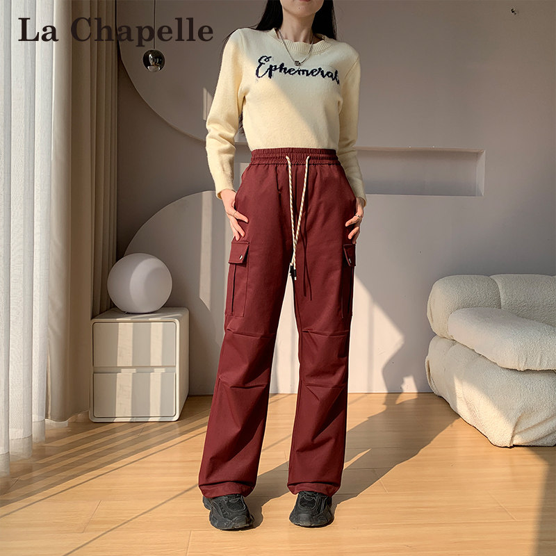 LaChapelle/拉夏贝尔秋冬上新加厚防寒设计感保暖鸭绒工装裤7589