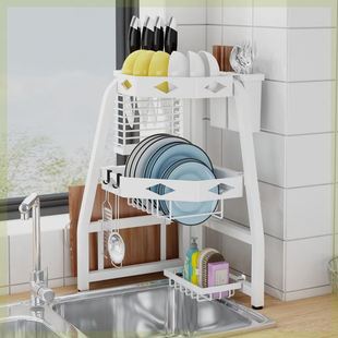转角水槽上方窄缝碗碟碗盘收纳架厨房置物架洗碗池沥水碗架免安装